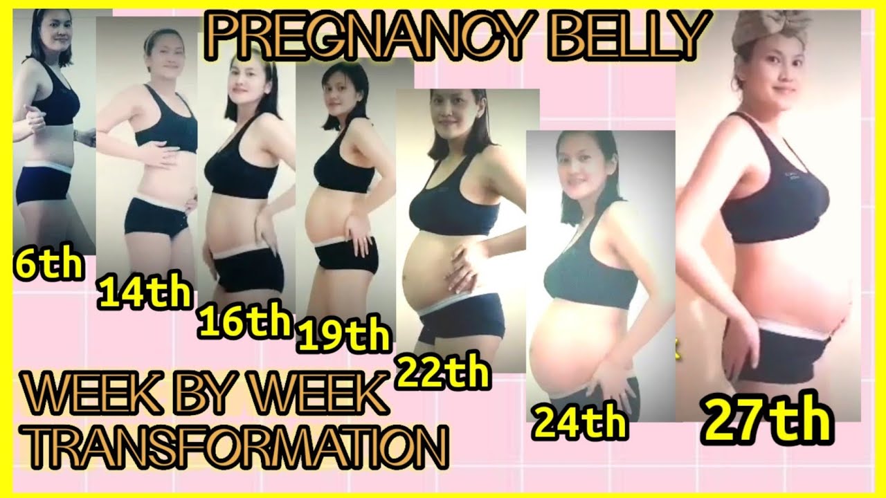 PREGNANCY TRANSFORMATION WEEK BY WEEK | PREGNANCY BELLY GROWTH