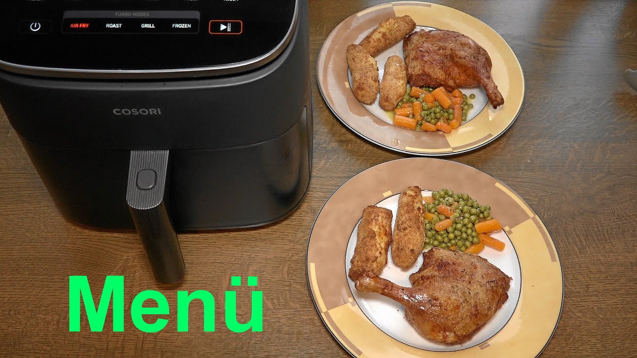 Feiertagsmenü Entenkeulen, Kroketten, Mischgemüse
