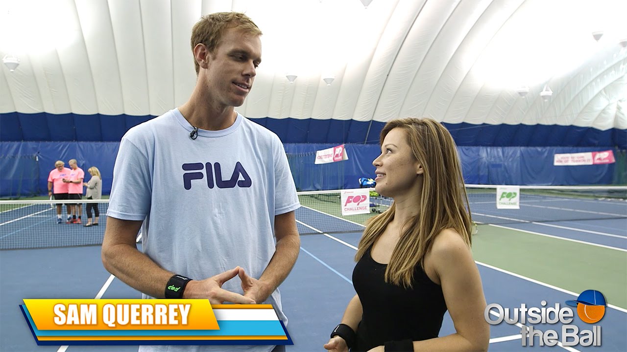 Sam Querrey and Mayleen Ramey Compete in an Air Tennis Babolat Pop Challenge