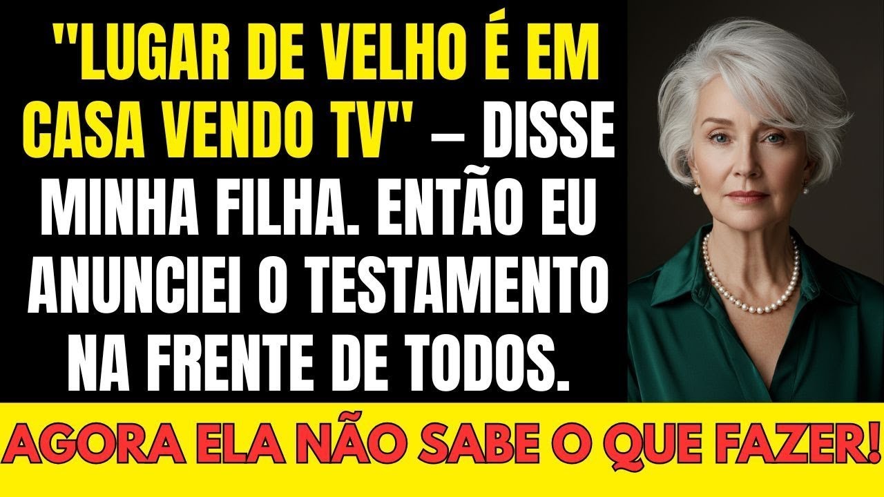 “Lugar de velho é em casa vendo TV”, disse minha filha. Então anunciei o testamento na frente.