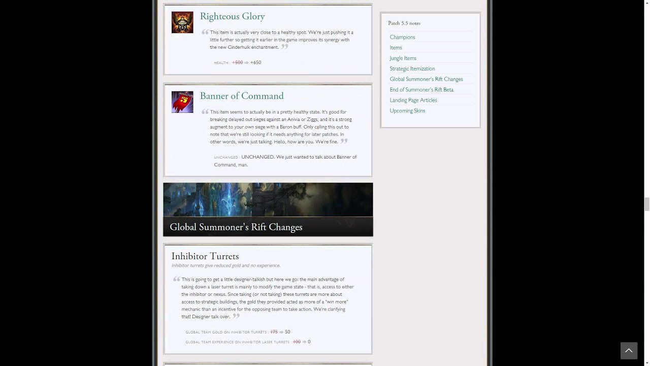 Patch 5.5: Items and Map Changes