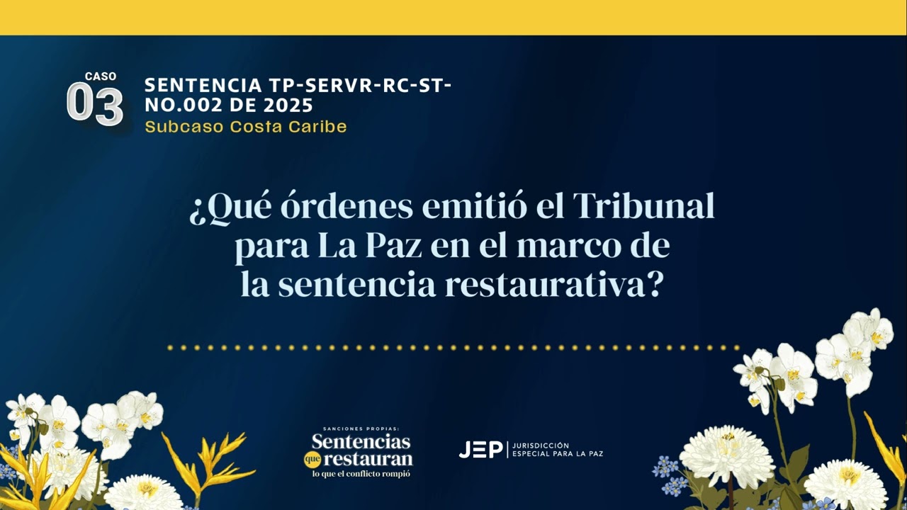 ¿Qué otras órdenes emitió el Tribunal para la Paz? | Caso 03