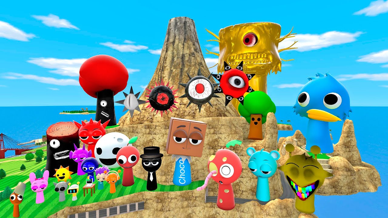 I found Mr Tree Mr Sun Sprunki OC phases on secret WuHu island in Garry's mod!