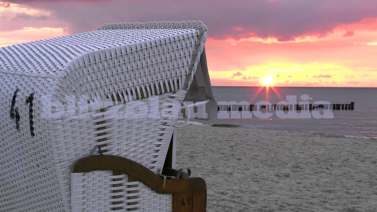 Stock Footage Europe Germany Baltic Sea Beach Ostsee Mecklenburg Strandkorb Urlaub Travel Meer