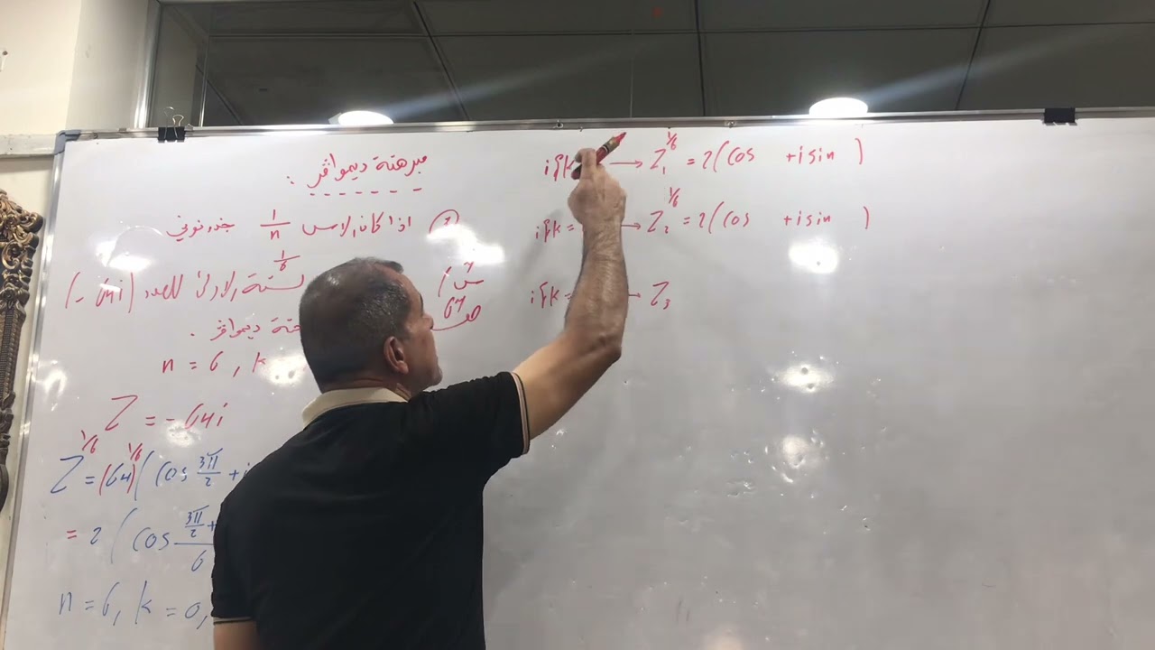 مبرهنة ديموافر (الجذور الستة الاولى ل(64i-)