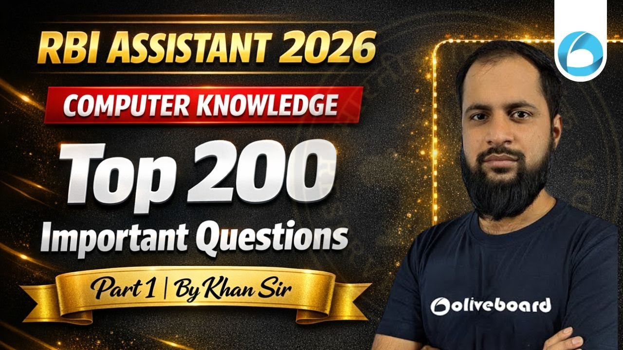 RBI Assistant Computer Knowledge Important Questions 2026 | Top 200 MCQs Part 1 | By Khan Sir