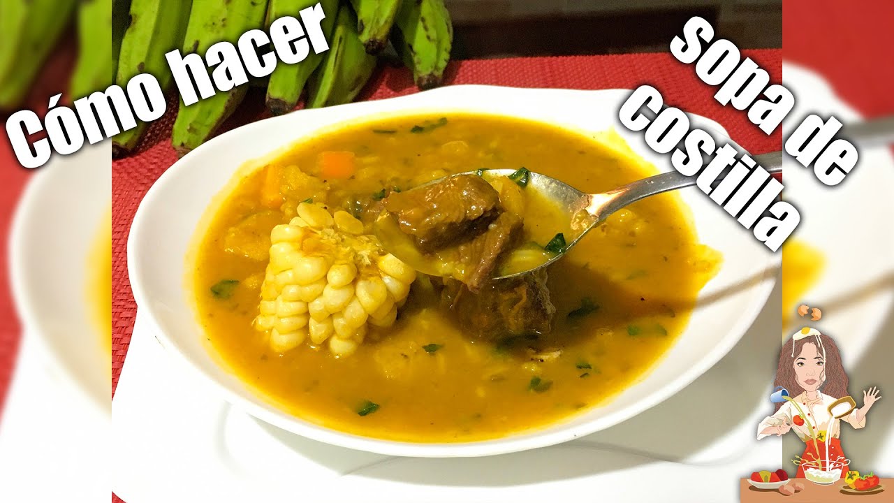 SOPA DE COSTILLA CON PLÁTANO VERDE