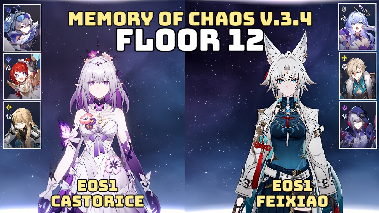 New Memory Of Chaos 12 3 Stars | E0S1 Castorice X New Silver Wolf & E0S1 Feixiao | HSR