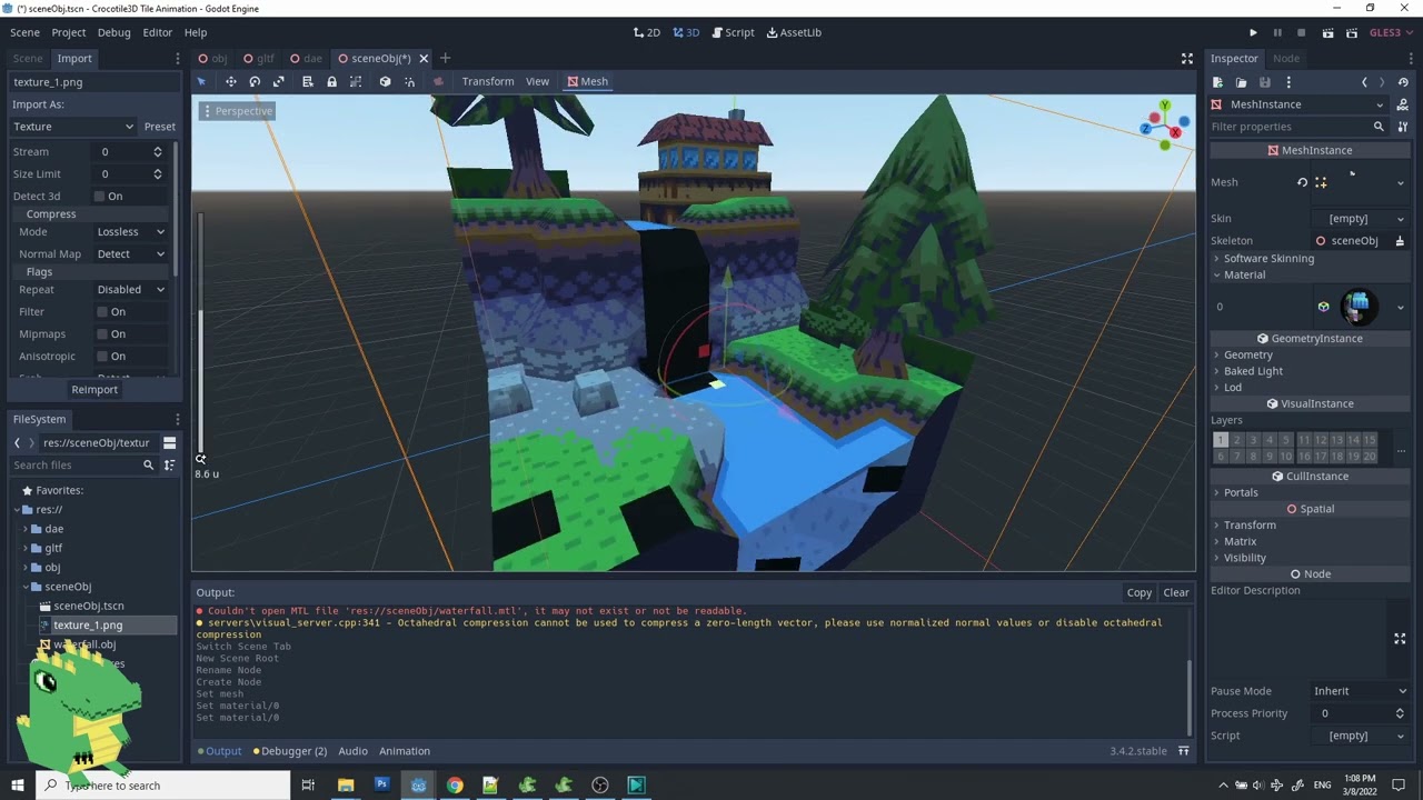 Crocotile 3D 🐊 Import Animated UVs into Godot