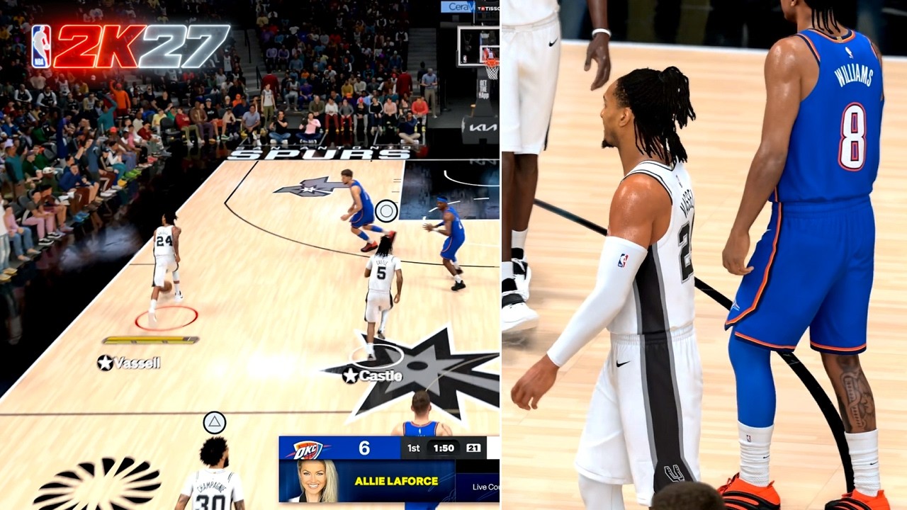 NBA 2K27 RAW GAMEPLAY: SPURS VS. THUNDER ПОЛНЫЙ МАТЧ (БЕЗ КОММЕНТАРИЕВ)