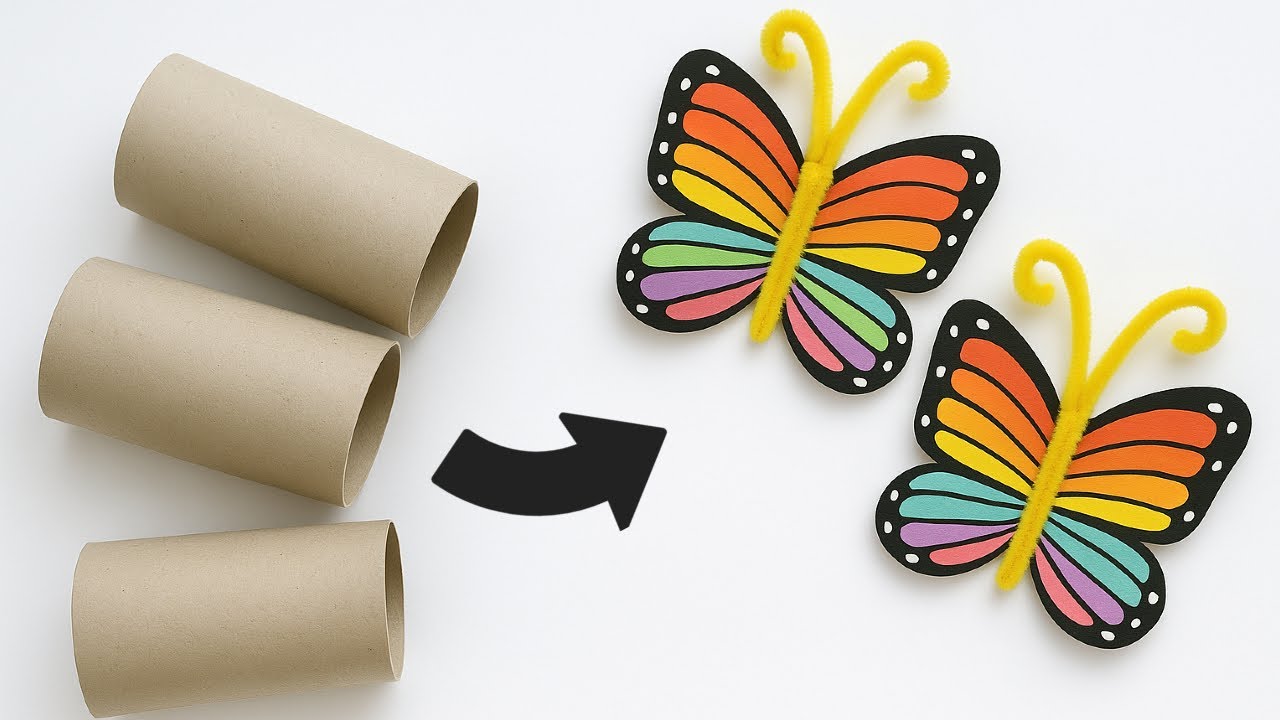 Toilet Paper Roll Butterflies 🦋 Easy & Fun DIY Craft for All Ages | DIY  Tutorial for Kids & Adults