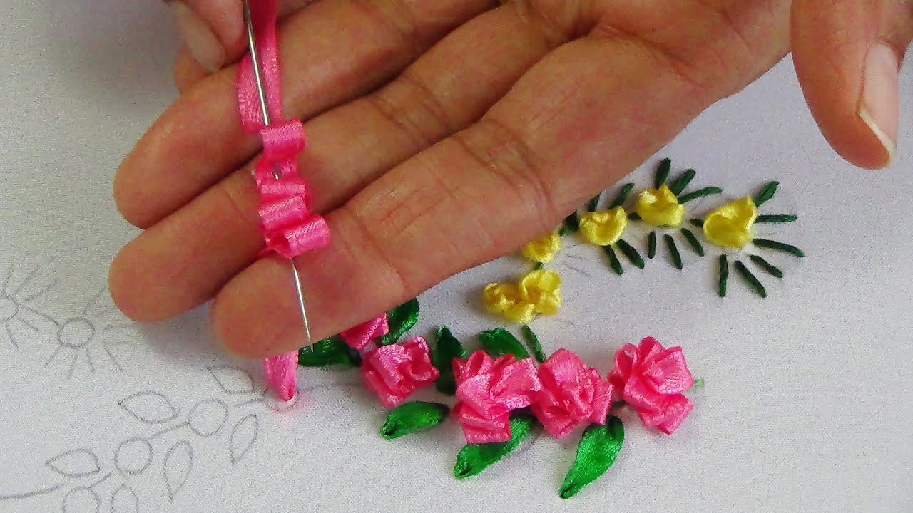 Hand Embroidery: Ribbon Embroidery (Roses)