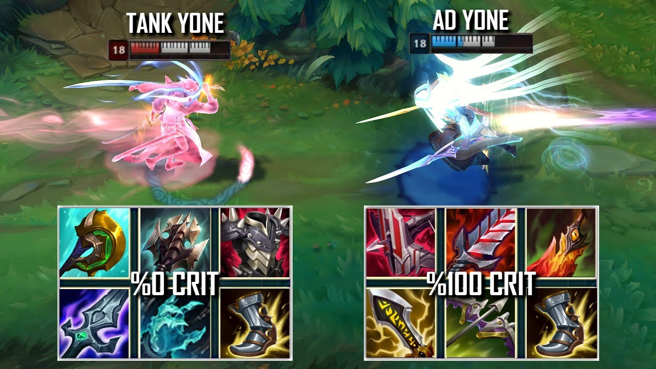 TANK YONE vs AD YONE FULL BUILD FIGHTS & Best Pentakills!