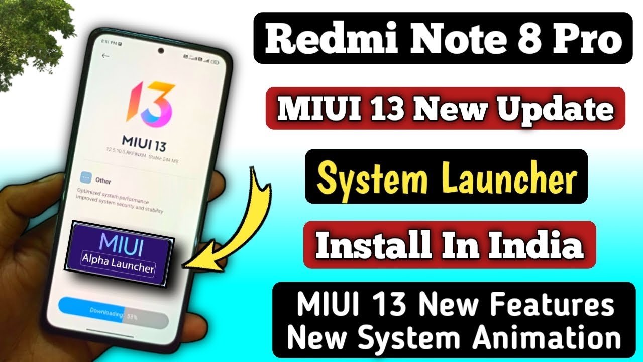 Redmi Note 8 Pro MIUI 13 New System Launcher & Amazing MIUI 13 Features & Animation/Install in India