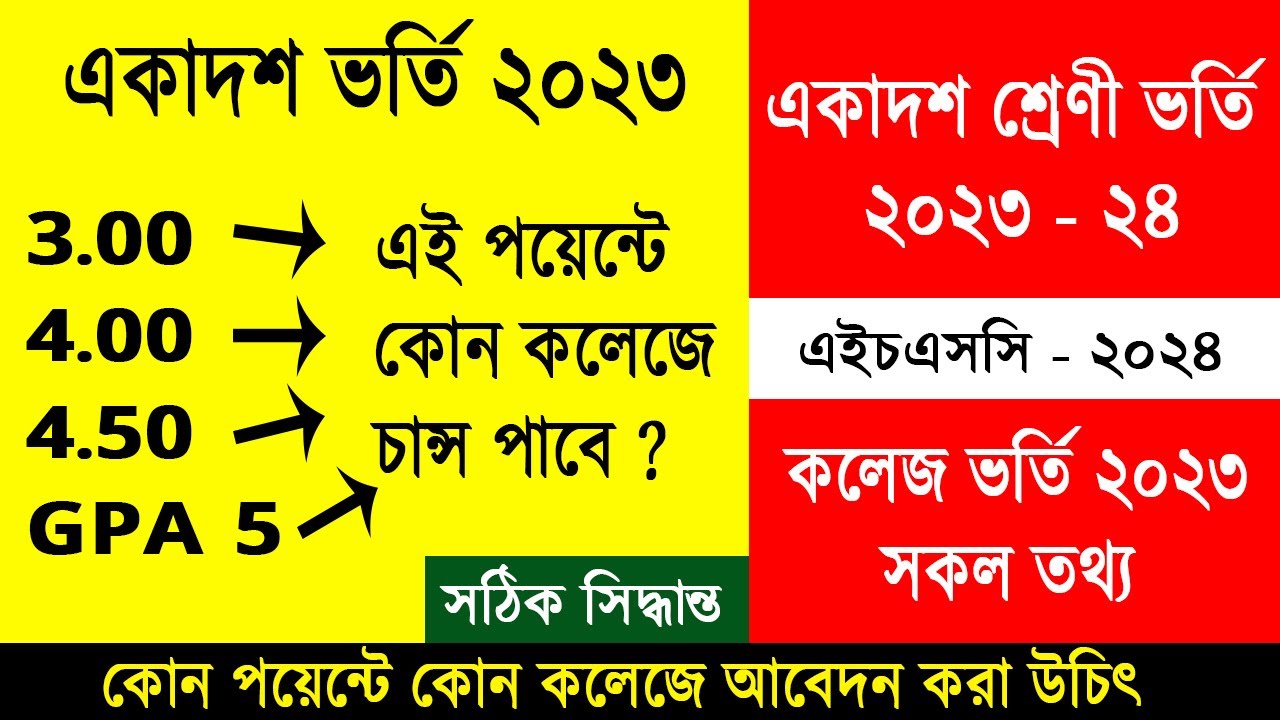 একাদশ ভর্তি ২০২৩ কোন গ্রেড পেলে কোন কলেজ আবেদন করবে ? HSC admission 2023 | College Admission 2023