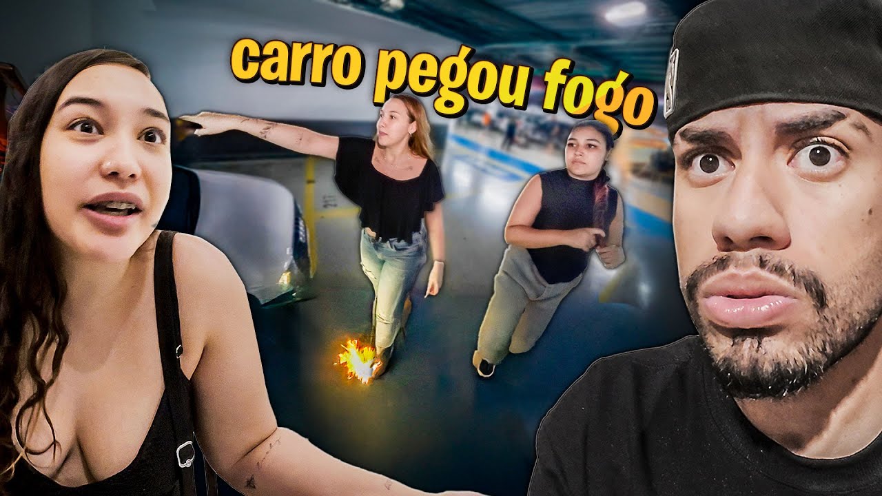 CARRO PEGOU FOGO DENTRO DO ESTACIONAMENTO DO SHOPPING 🚨🔥 Um susto vey....