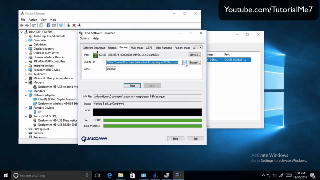 How to backup QCN XQCN on Xiaomi (snapdragon) devices