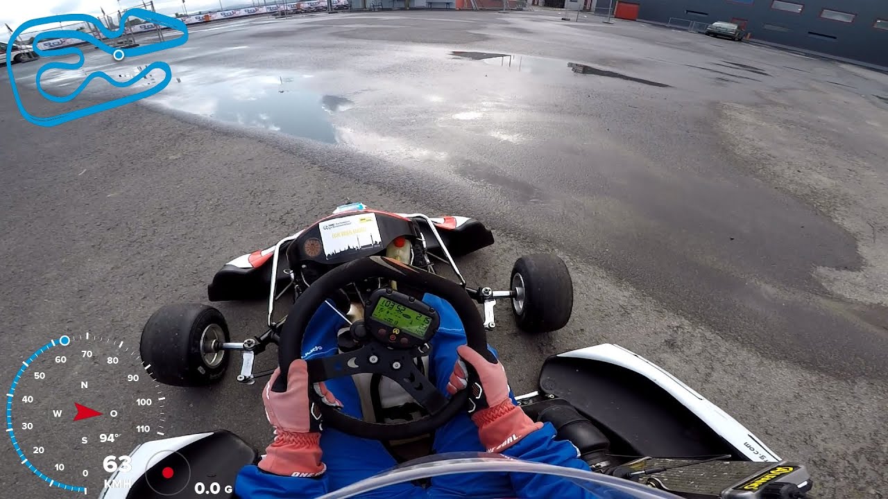 Mit Slicks im Nassen auf der Kartarena in Cheb