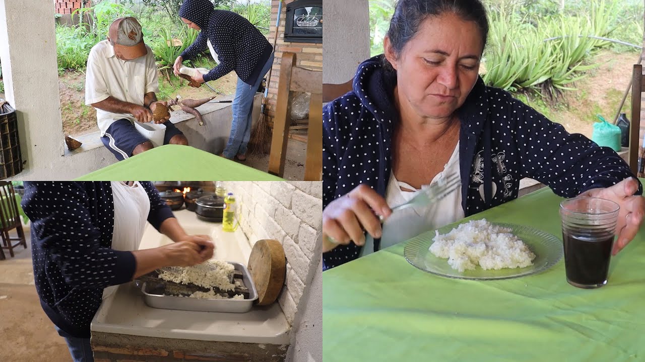 CUSCUZ DE MANDIOCA RALADA COM COCO
