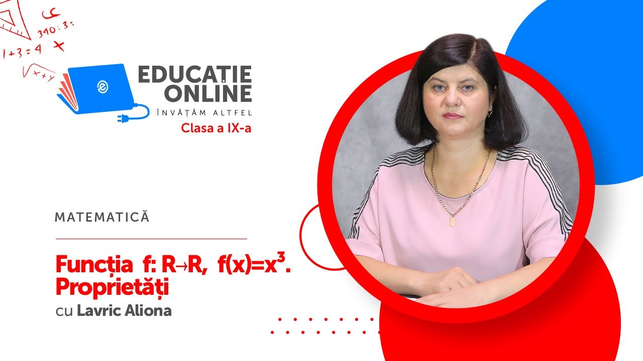 Matematică, Clasa a IX-a, Funcția  f: R→R,  f(x)=x³. Proprietăți