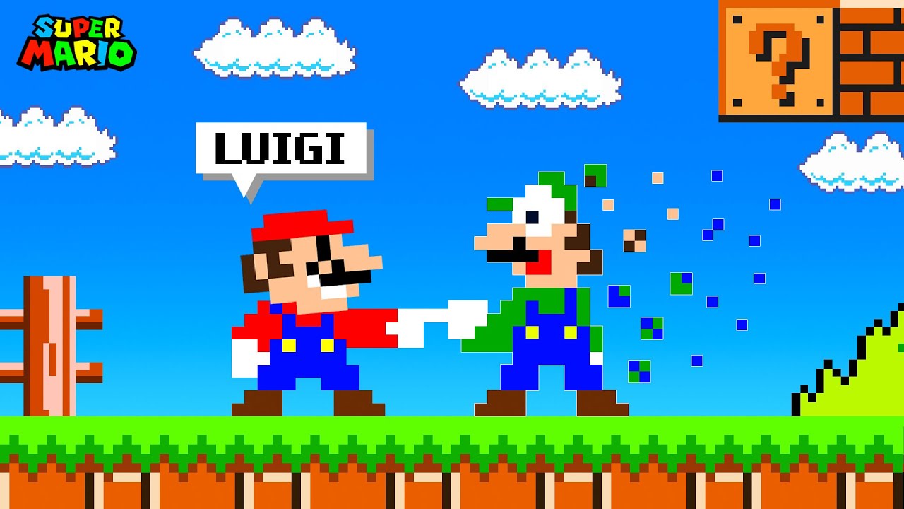 Syper Mario Bros., But Anything Mario Says DISAPPEARS