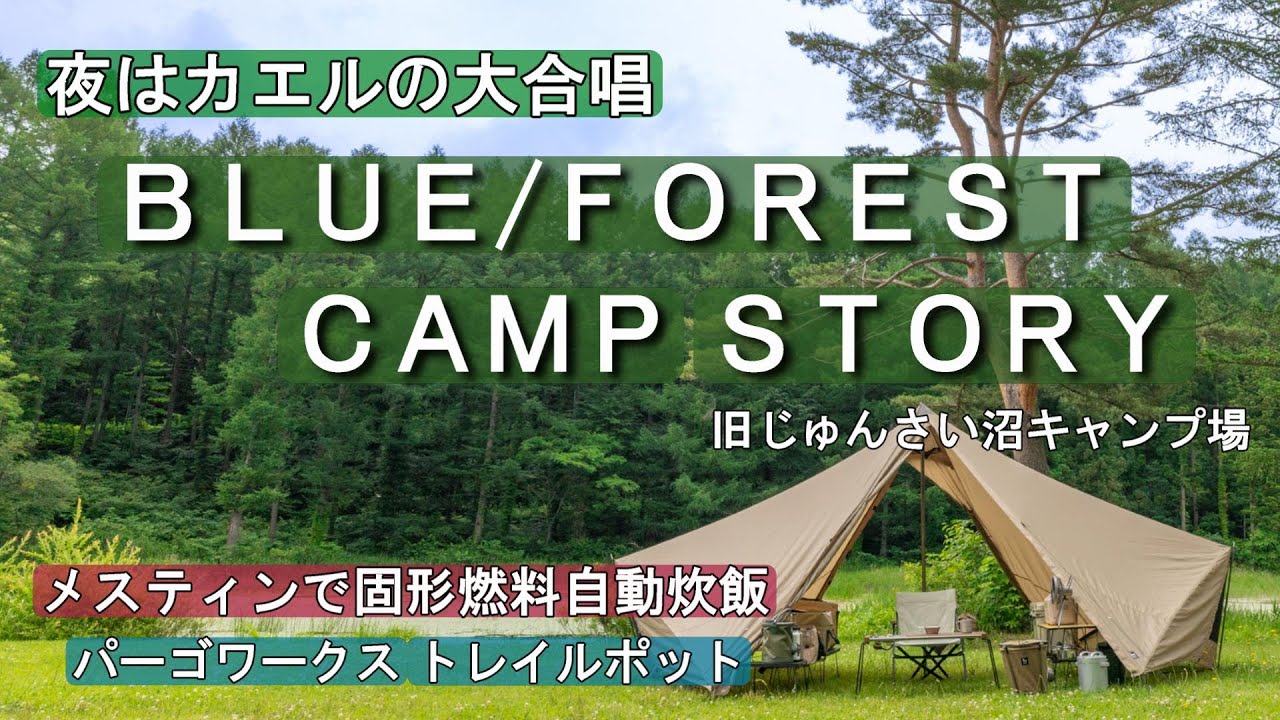 BLUE/FOREST CAMP STORY にてソロキャンプ　メスティン固形燃料炊飯のすすめ　自然の宝庫だった(旧じゅんさい沼キャンプ場)【パーゴワークス】【トレイルポット】