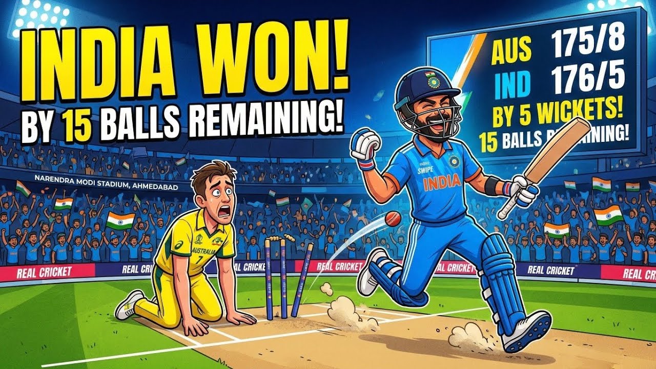 INDIA CRUSHES AUSTRALIA! 🇮🇳 Massive 5-Wicket Win at Ahmedabad! 🏏