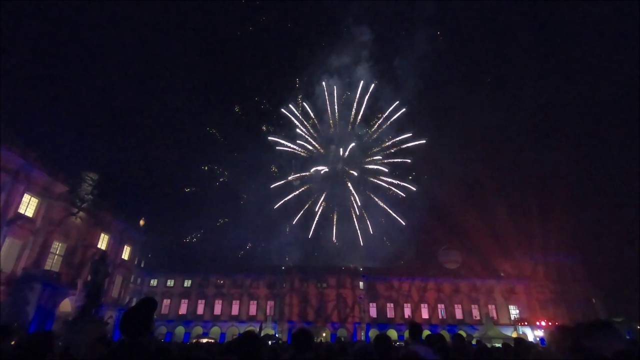 Schlossfest Mannheim 2018 - Musikfeuerwerk von Pyrotechnik im Quadrat