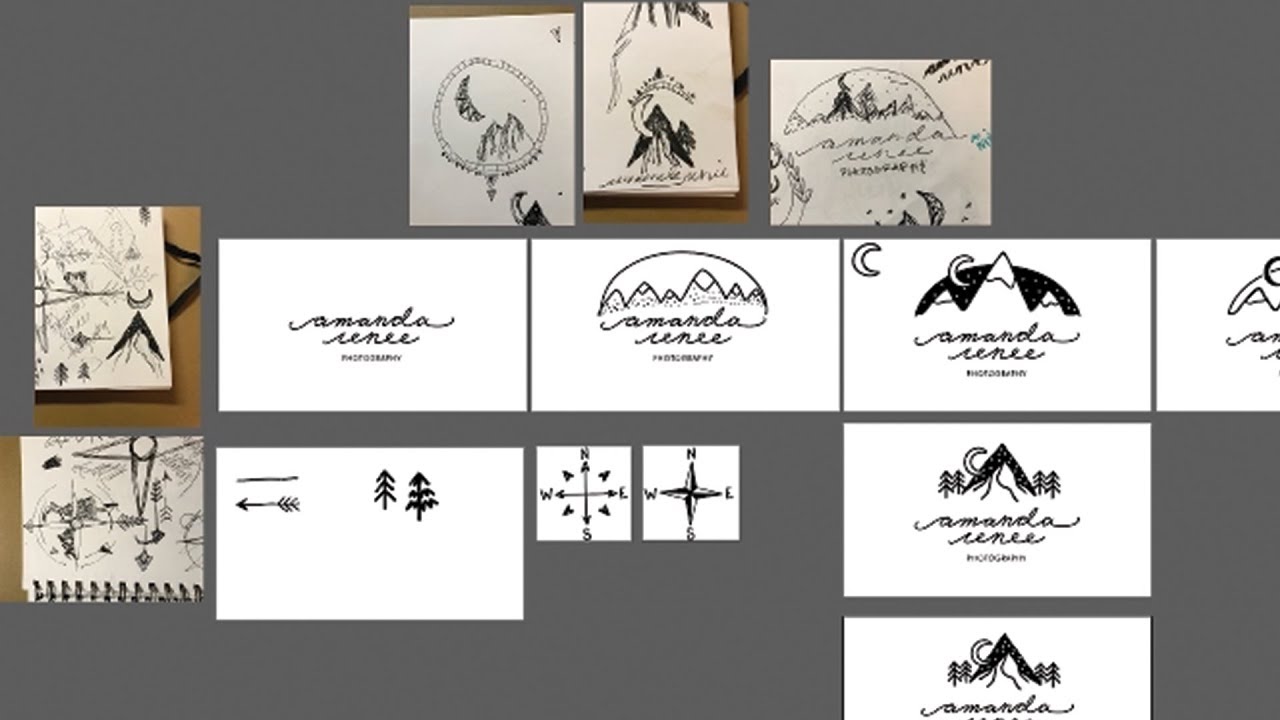 Logo Design Process &mdash; Sketch to Vector to Hand drawn