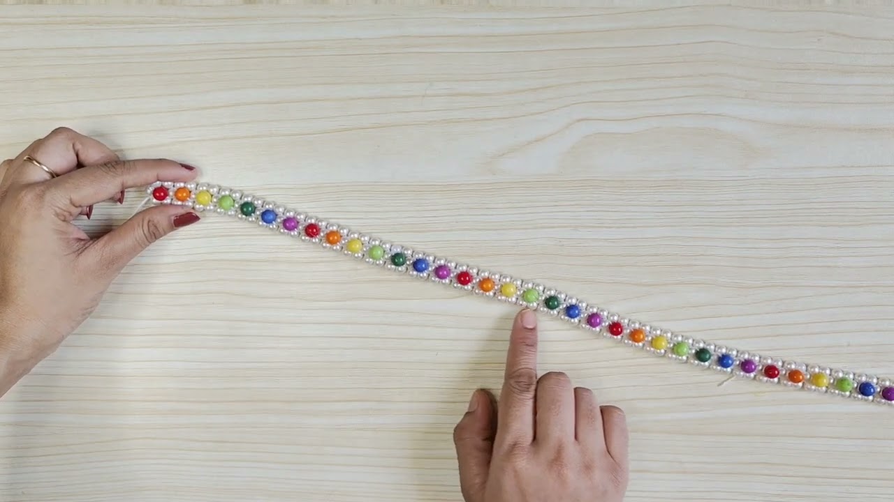 Rainbow pearl toran design for door| readymade look toran at home| Attractive home business ideas