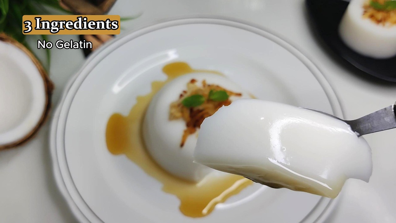 3 Ingredients Instant కొబ్బరి జున్ను | Coconut Milk Pudding | No Gelatin