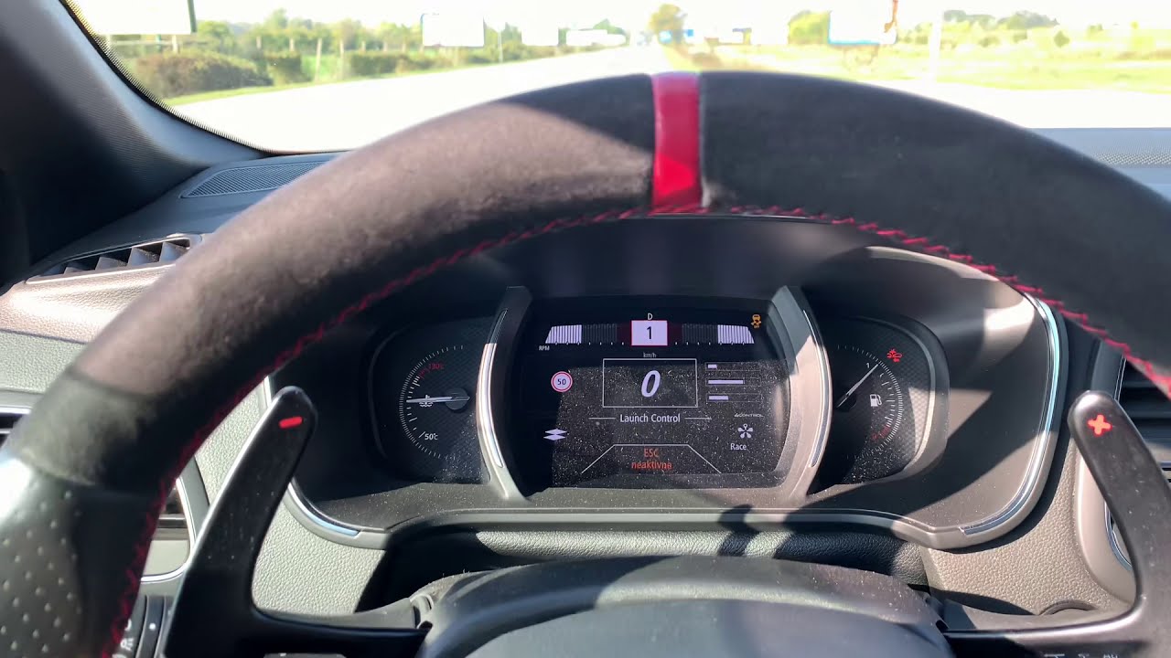 Renault Megane IV RS Trophy 1.8 EDC 300HP acceleration test 0-100 Launch Control