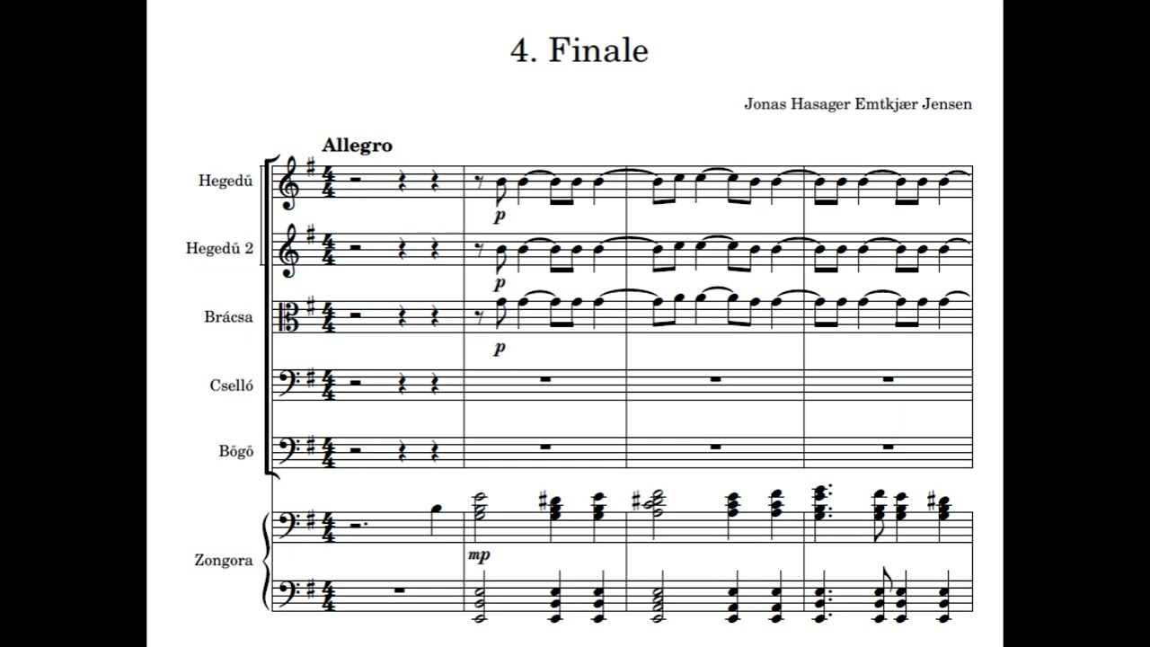 Piano Sextet in E minor - 3rd and 4th movements with sheet music. Original Composition.