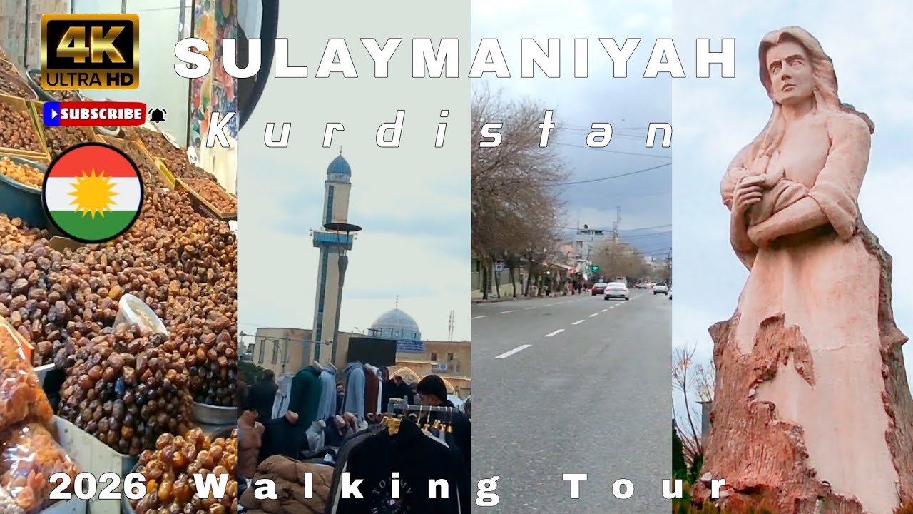 4k _ Walking Tour Sulaymaniyah  پیاسەیەکی ئێوارانی زستانی سلێمانی 