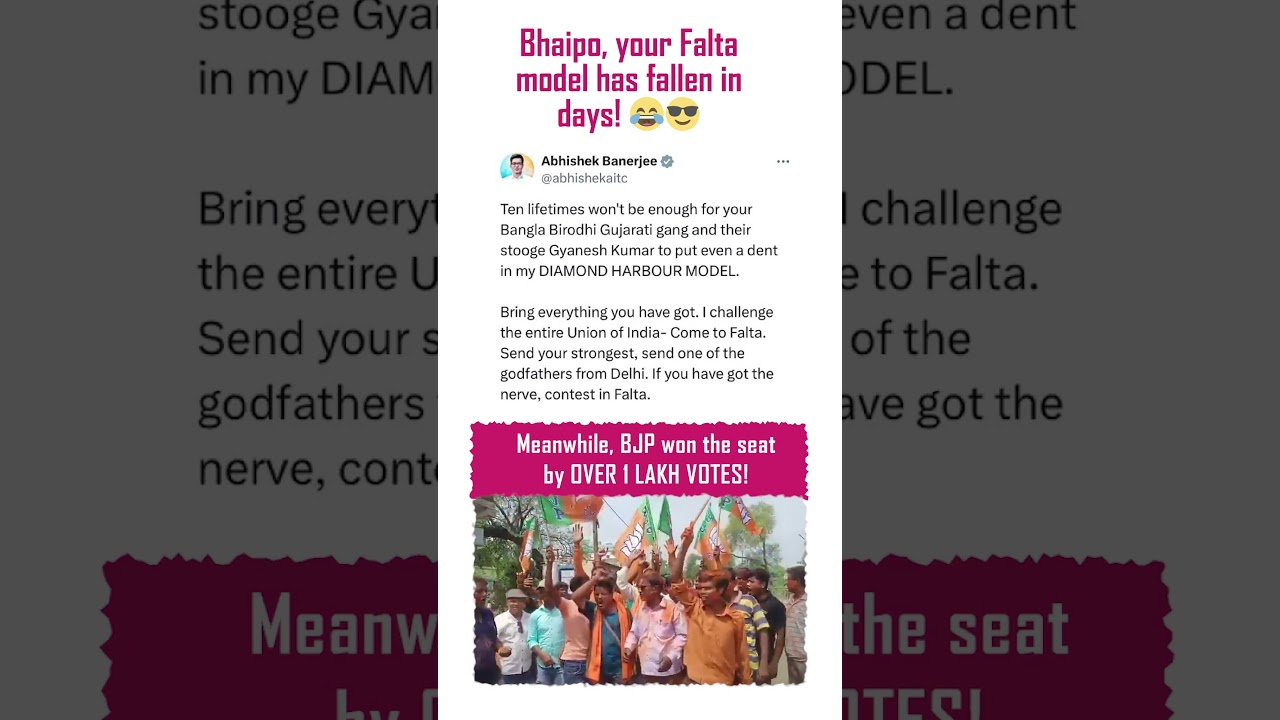 Diamond Harbour Model&rdquo; Crushed? BJP Wins Big in Falta!