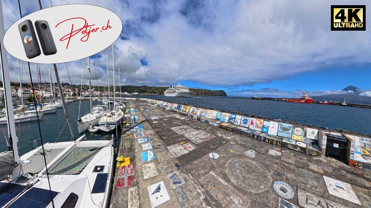 360°-Tour - Dieser Hafen ist ein Weltumsegler-Tagebuch! 8K 360° Tour durch Horta, Azoren