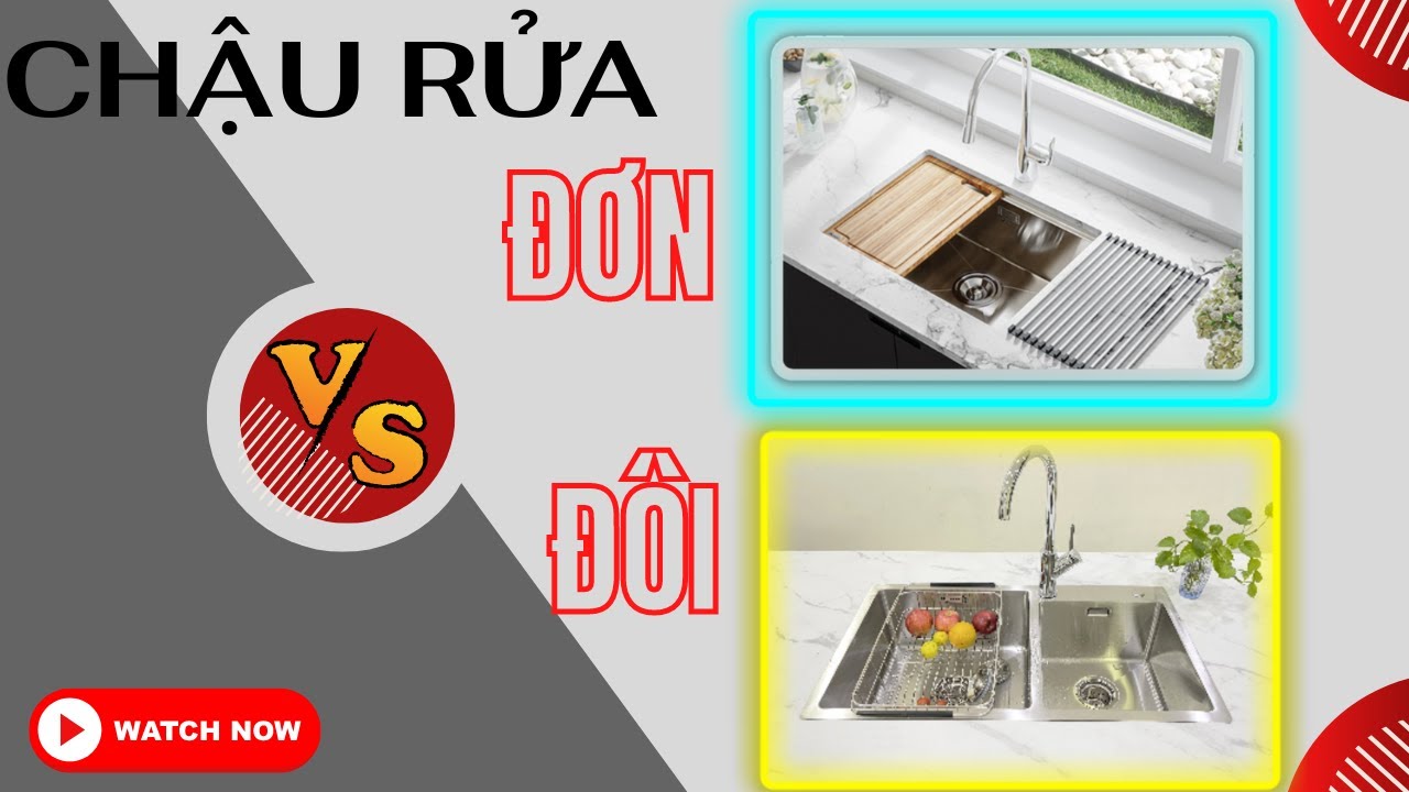 Nên chọn chậu rửa chén 1 hố hay 2 hố cho gia đình?