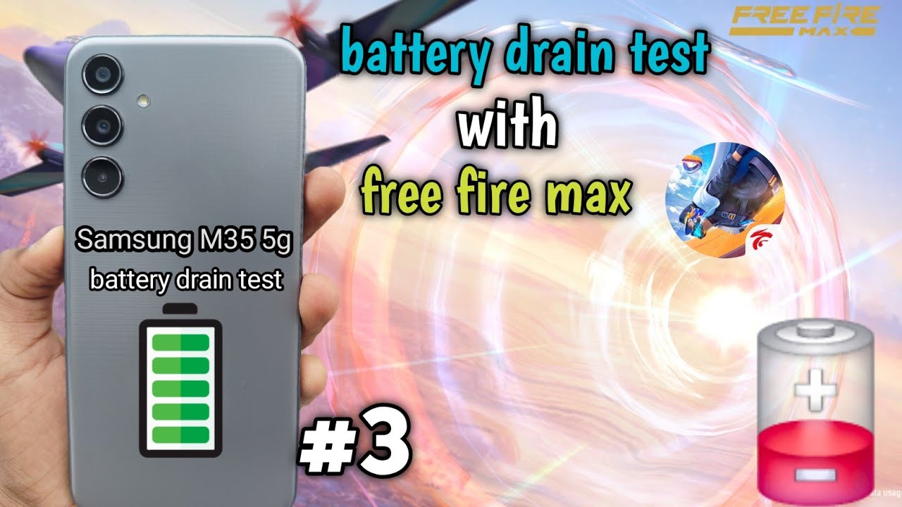 Samsung Galaxy M35 5G battery drain test on one ui 7 free Fire #freeFire #oneui7 #Samsungm35 #gaming