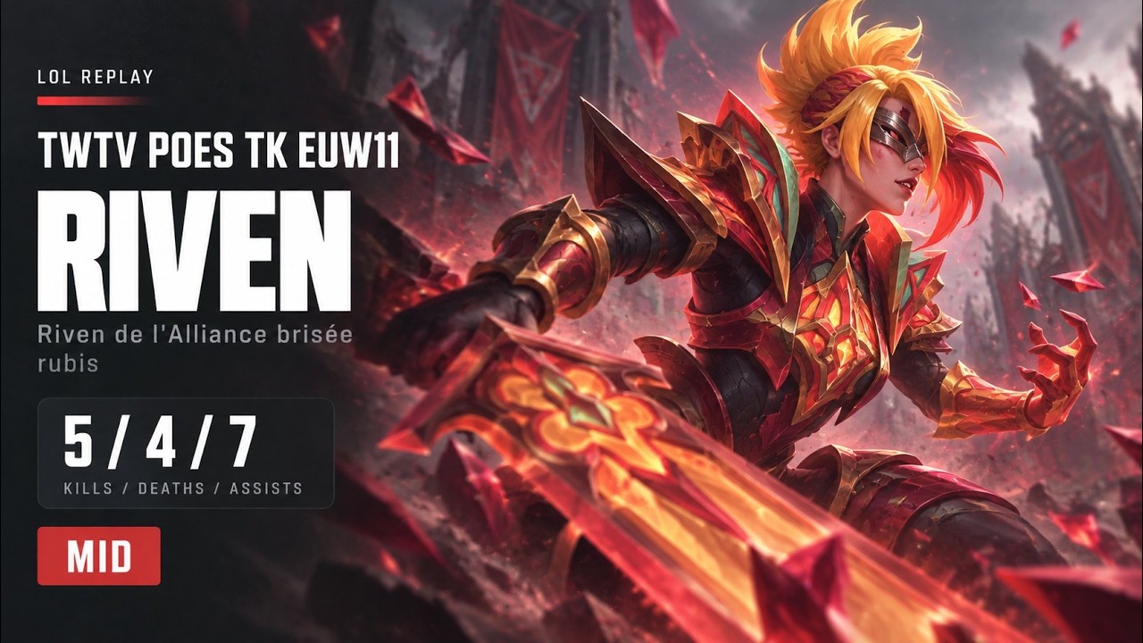 TWTV POES TK #EUW11 SHOWS WHY YOU SHOULD FEAR Riven! 5/4/7 | LoL Replay