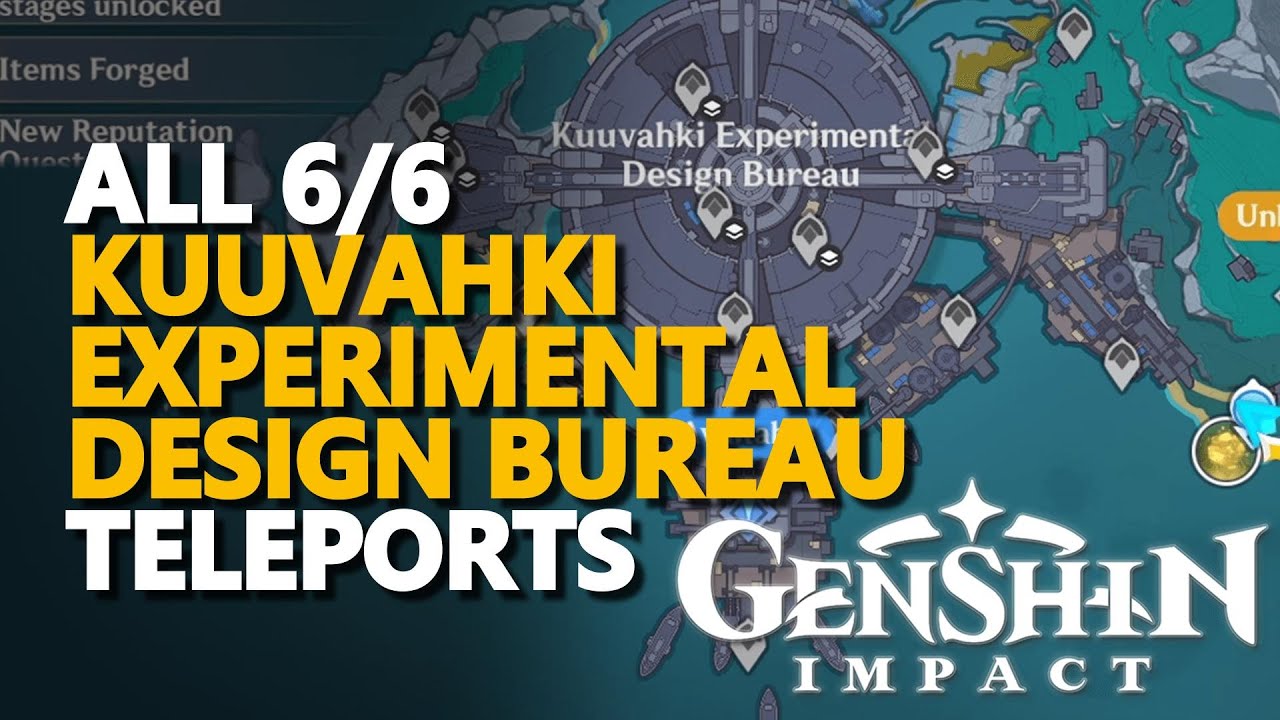 All Kuuvahki Experimental Design Bureau Teleports Genshin Impact
