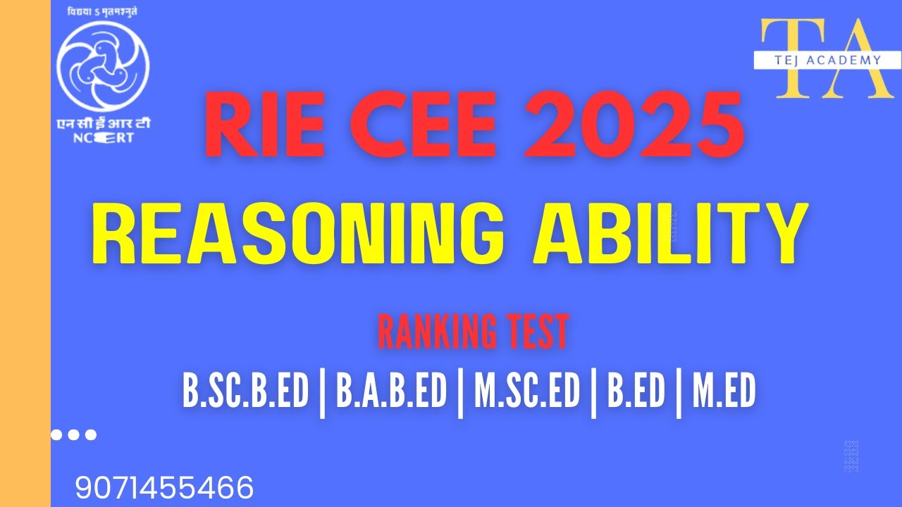 RIE CEE | Reasoning Ability Tricks | Tej Academy Live