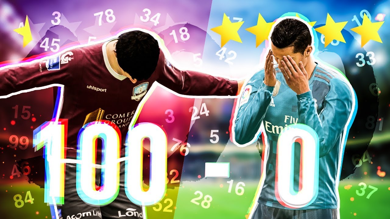 100 - 0 avec la PIRE &Eacute;QUIPE de FIFA 18 CONTRE le REAL MADRID !
