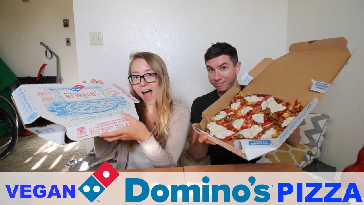 DOMINOS PIZZA WITH VEGAN CHEESE | MUKBANG