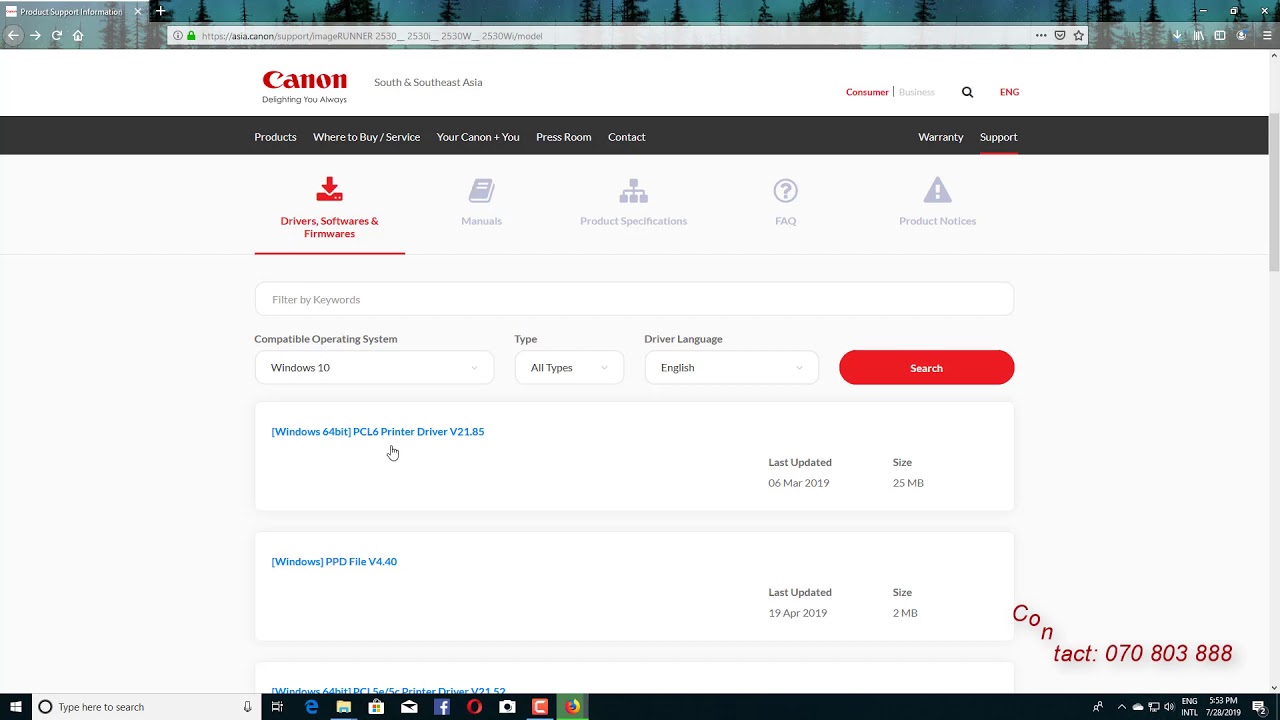 How to download Driver Canon imageRunner 2525-2530 for windows 7, windows 8, windows10.