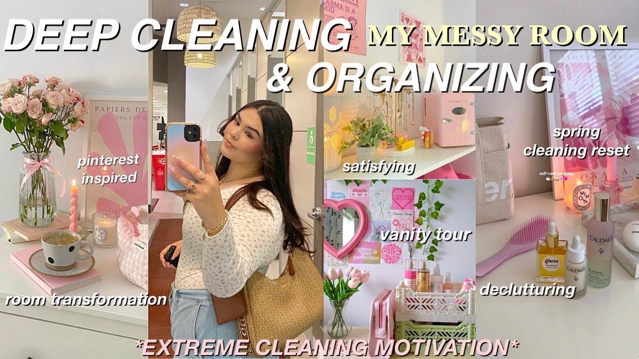 DEEP CLEANING & ORGANIZING MY ROOM  🧼 decluttering, cleaning motivation & spring cleaning