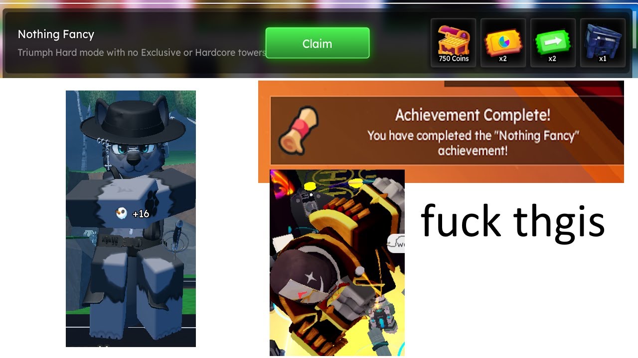Roblox TDS The Final Act Hard NST Triumph Nothing Fancy Achievement