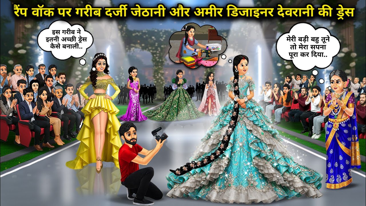 रैंप वॉक पर गरीब दर्जी जेठानी और अमीर डिजाइनर देवरानी की ड्रेस | ramp Walk pr garib darji jethani..