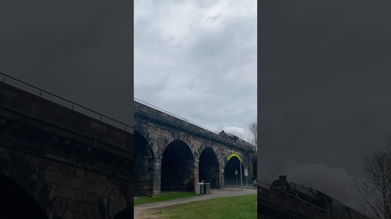 LMS black five no.45212 going over viaduct (sorry about background noise my little brother came)