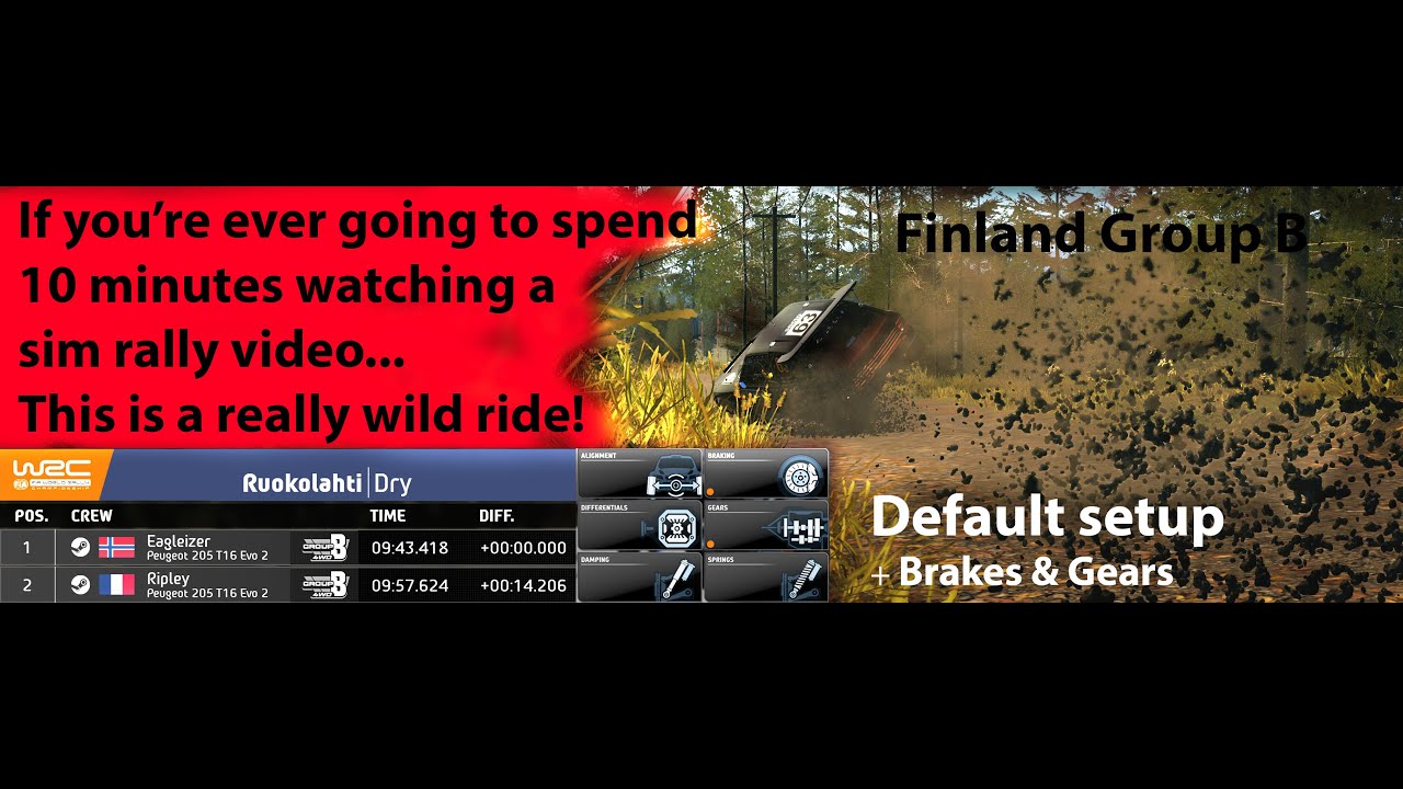 WORLD RECORD - Ruokolahti - DRY - 09:43.418 - Default setup - Group B - Peugeot  205 T16 - EA WRC