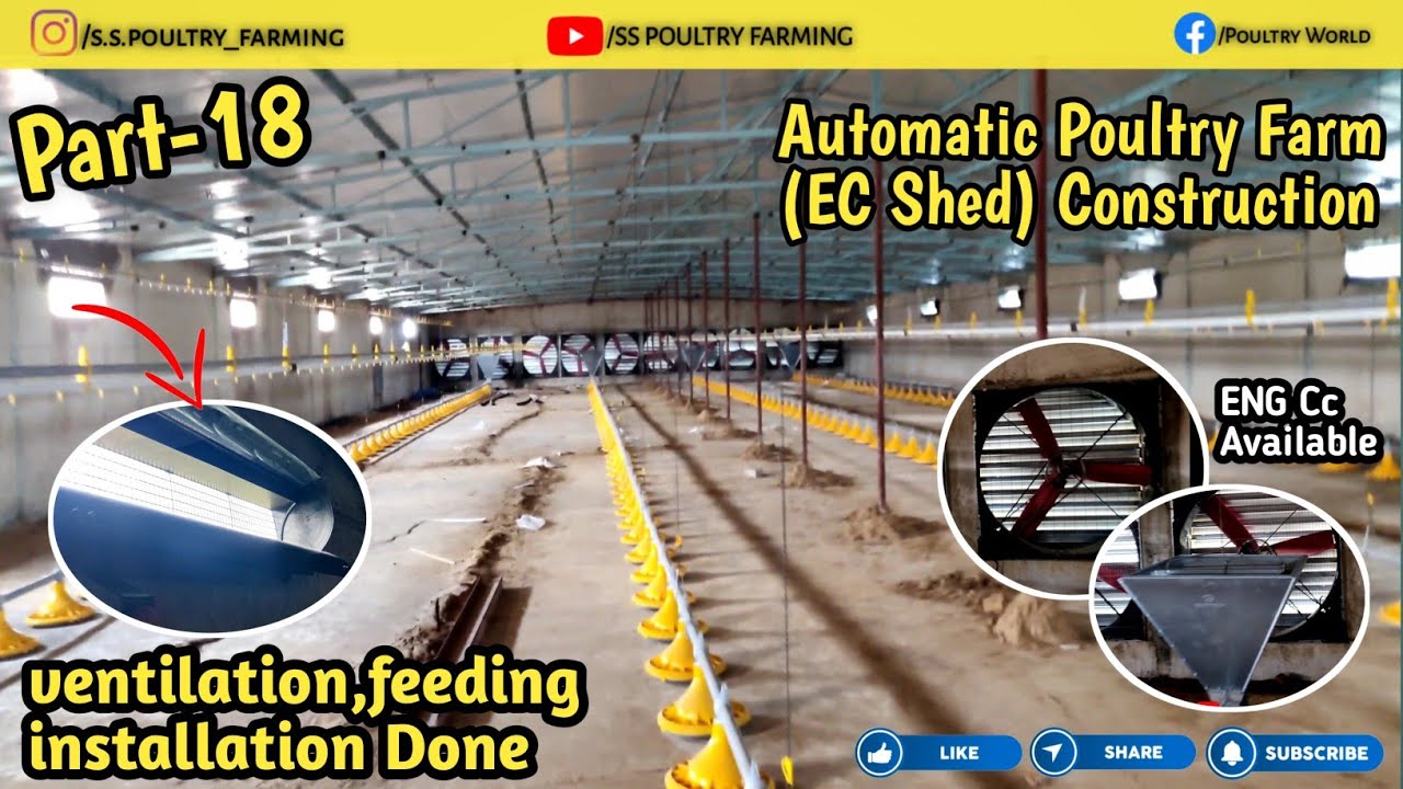 Part-18, Automatic Poultry Farm(EC Shed) construction,ऑटोमैटिक पोल्ट्री फार्म(EC शेड)(English CC)
